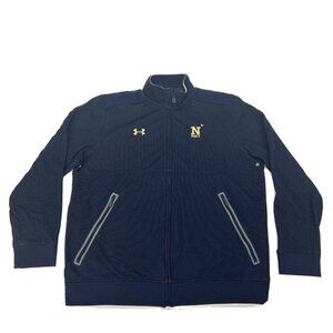 USNA Navy Midshipmen Jacket Men's XL Blue Under Armour Full Zip Cold Gear‎